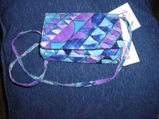 Diane Gilman Silk Multi Color Purple & Blues prt clutch/s/bag  
