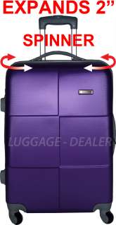 24 Spinner Expandable ABS Luggage Flexible Hard Shell New L@@K PURPLE 