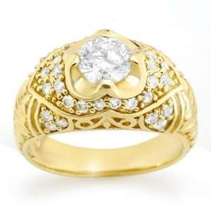  Natural 1.65 ctw Diamond Ring 14K Yellow Gold Jewelry