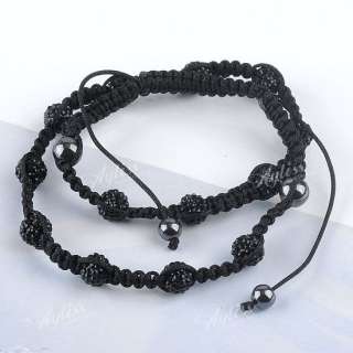   Ball Crystal Beads Mens Hip Hop Necklace Macrame 20 28L Gift  