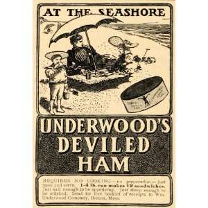  1902 Ad Seashore Beach Underwood Deviled Ham Sandwhich 
