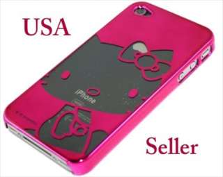 iPhone 4 4S 4G Hello Kitty Chrome Case +Mirror Screen Pink  
