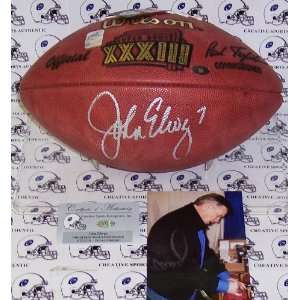  Autographed John Elway Football   Super Bowl XXXIII 