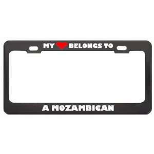 My Heart Belongs To A Mozambican Country Flag Metal License Plate 