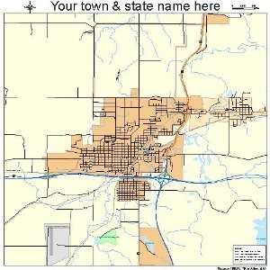  Street & Road Map of Henryetta, Oklahoma OK   Printed 