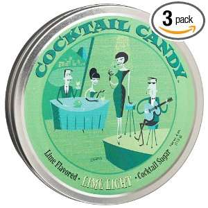 Cocktail Candy Cocktail Sugar, Lime Light, 4 Ounce Tins (Pack of 3 