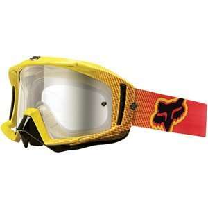  Fox Racing Main Pro Goggle Platinum Red/Yellow Sports 
