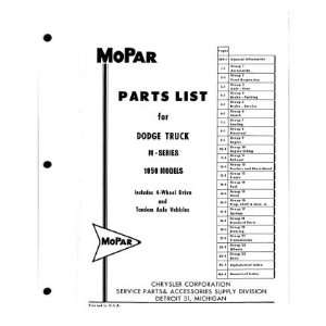  1959 DODGE TRUCK Parts Book List Guide Catalog Automotive