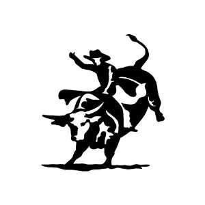  Bull rider Rodeo BLACK vinyl window decal sticker Office 