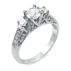 ) Gorgeous Sterling Silver Ring with High Quality Cubic Zirconia 