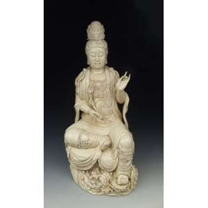 One Dehua Ware Porcelain Kuanyin Buddha Statue Later 