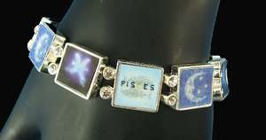 Blue Zodiac Holigram Flick Bracelet Pisces  