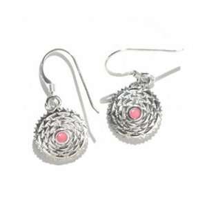  Crown Chakra Earrings Sterling Silver with Pink Enamel 