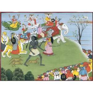  Annihilation of Demons Shumbha and Nishumbha   Watercolor 