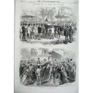   Horse Race Grand Prix Paris 1870 Saddling Winner Sport
