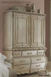White Wood King Mansion Bed Master Bedroom Furniture  