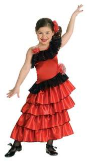 SPANISH MEXICAN PRINCESS FLAMENCO DANCER HALLOWEEN COSTUME Dress Child 
