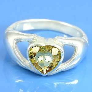  4.00 grams 925 Sterling Silver Heart Gemstone Engagement 