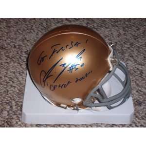  Chris Zorich Autographed Notre Dame Mini Helmet 