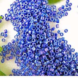  Miyuki delica seed beads 11/0 matte op cobalt AB 8g