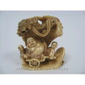  Netsuke Hotei With Cart