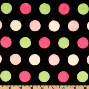  60 Wide Minky Cuddle Disco Black/Lime Fabric By The Yard 