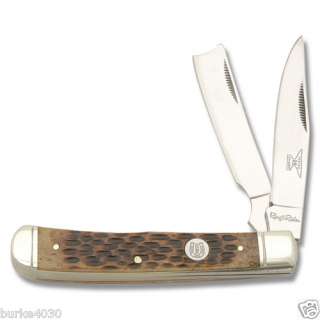 Rough Rider Razor Trapper with Brown Jigged Bone Handle Knife RR072 