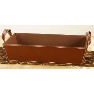 Brown Faux Leather Serving Tray/ Storage Tray 
