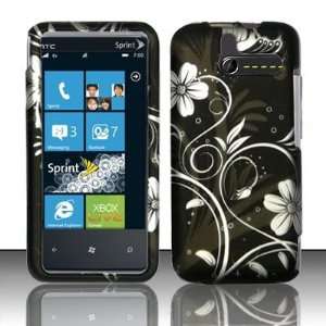 For HTC Arrive T7575 (Sprint) Rubberized Design Cover   White Flowers