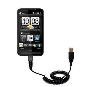  Coiled USB Cable for the HTC HD3 with Power Hot Sync and 