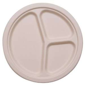 IFN Green 24 3000 9 Three Compartment Round EATware Plate