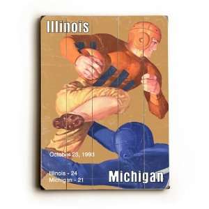  University Of Illinois Vs Michigan Wood Sign (9 X 12 