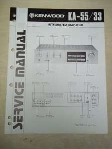   Kenwood Service Manual~KA 55/33 Integrated Amplifier~Original  