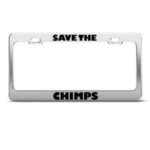 Save The Chimps Animal Metal license plate frame Tag Holder