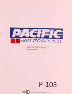 Pacific Operation Maint Model E Hydraulic Shear Manual  