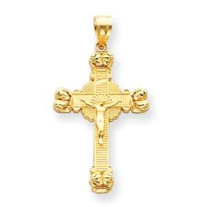  14k Gold INRI Celtic Crucifix Pendant Jewelry