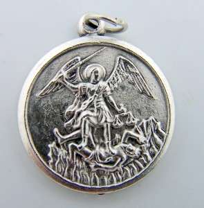   St Michael Protector Medal Icon Pendant 1 Made In Italy Silver Plated
