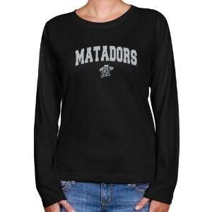 NCAA Cal State Northridge Matadors Ladies Black Logo Arch Long Sleeve 