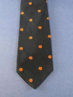 Tie Necktie Alynn Haloween Jack O Lantern Black Orange  