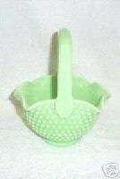 Jade Hobnail Glass Basket  