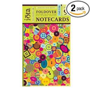 Iota Set of Nine Fold over Note cards with Envelopes   Buttons Design 