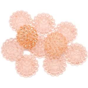   Adhesive Buttons Scalloped, No Rhinestone Pink 10/Pkg