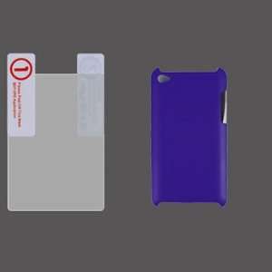 IPOD TOUCH 4 Purple Rubberrized HARD Protector Case With Crystal Clear 