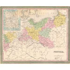  Mitchell 1850 Antique Map of Prussia