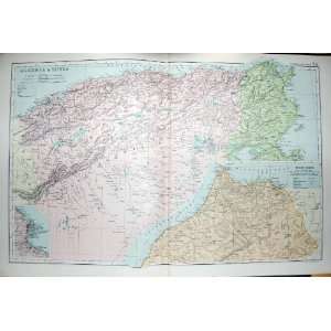  BACON MAP 1894 ALGERIA TUNIS AFRICA ALGIERS MOROCCO