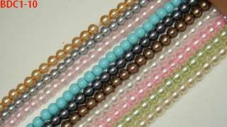   10 colors Imitation Faux Pearl Glass Round Charm Loose Beads BDC1 10