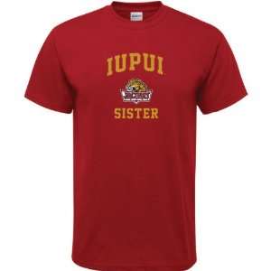  IUPUI Jaguars Cardinal Red Sister Arch T Shirt Sports 