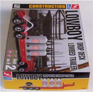 Semi Lowboy Drop Deck Trailer Lowbed AMT 125 Model Kit Construction 
