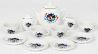 13 Piece Disney Kids Porcelain China Tea Party Play Set  