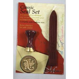  Classic Ceramic Initial Seal & Red Traditional Wax Set J 